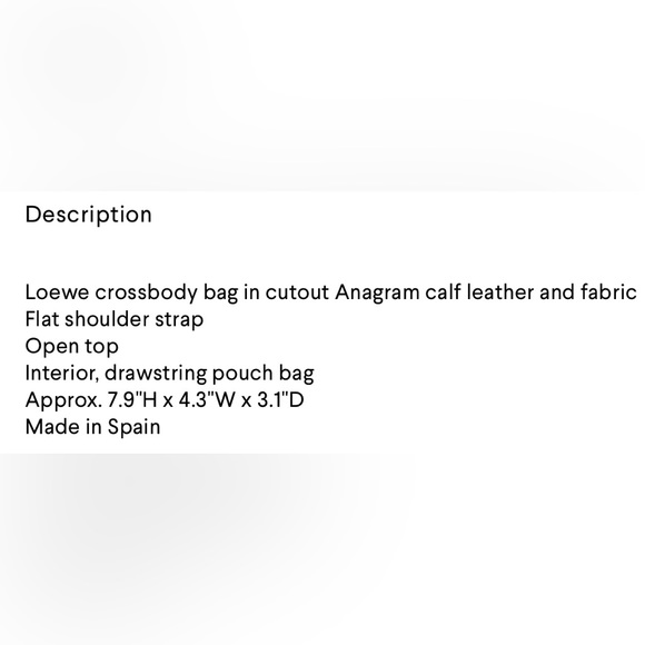 Loewe x Paula’s Ibiza Cutout Anagram Pocket Crossbody Bag- New with tags - Picture 15 of 16